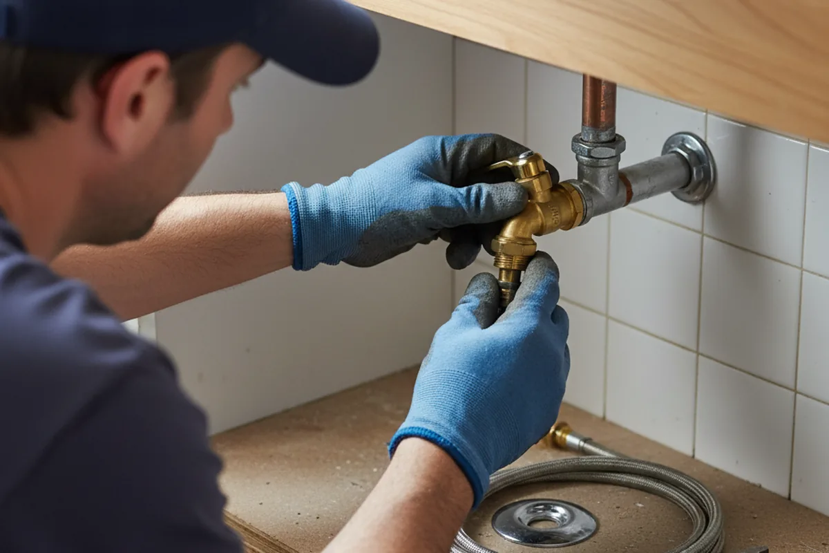 Shutoff valve and fitting work during Faucet and Fixture Repair in Newport